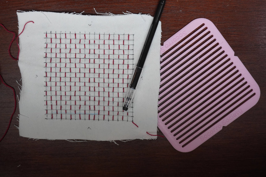 Socorro Society - Sashiko Grid Stencil - Various Colors