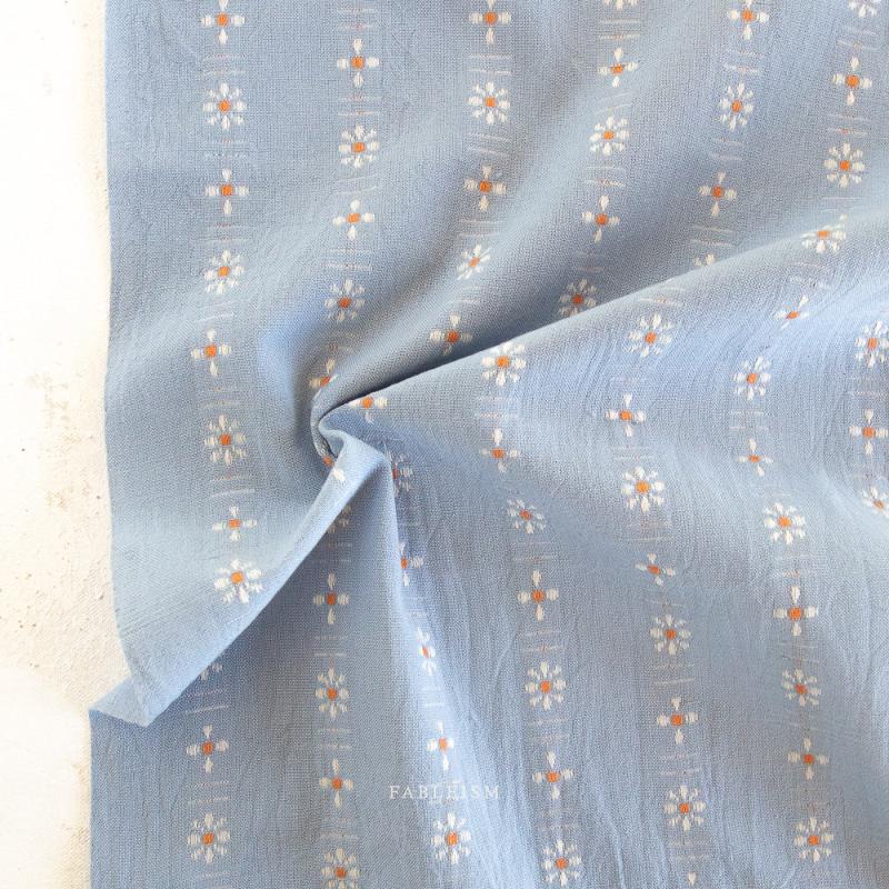 Fableism - Forest Forage - Daisies - Soft Periwinkle fabric