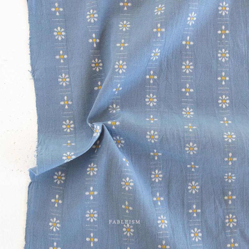 Fableism - Forest Forage - Daisies - Stone Blue fabric