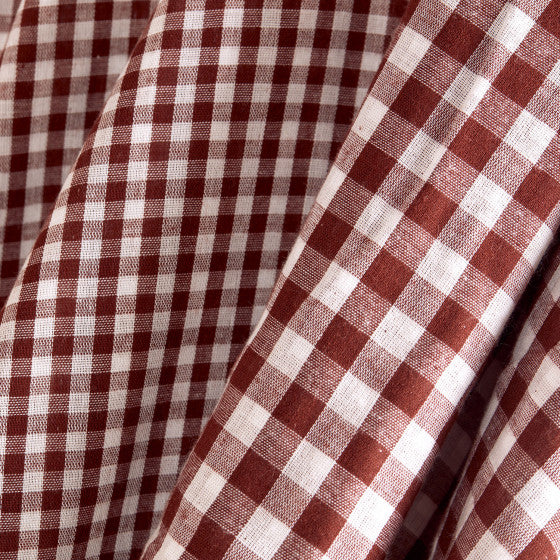 Atelier Brunette - Double Gauze - Gingham - Off White and Rust