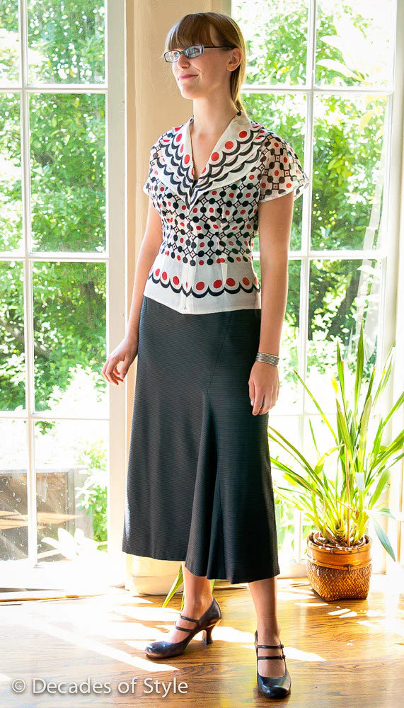 Decades of Style - #4005 1940s Girl Friday Blouse - PDF and Printed Pattern