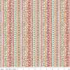 Floral patterned fabric with a ruler for scale on a white background