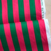 Kokka - Cotton Sheeting - Stripe - Magenta & Green