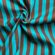 Kokka - Cotton Sheeting - Stripe - Cocoa & Aqua