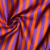 Kokka - Cotton Sheeting - Stripe - Orange & Grape
