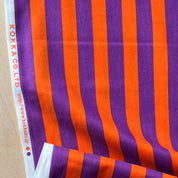 Kokka - Cotton Sheeting - Stripe - Orange & Grape