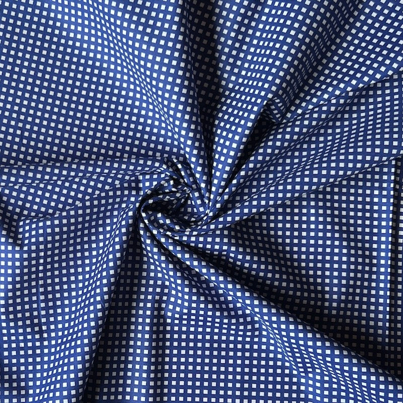 Vancet - Cotton Sheeting - Tiny Windowpane Plaid - Dark Blue