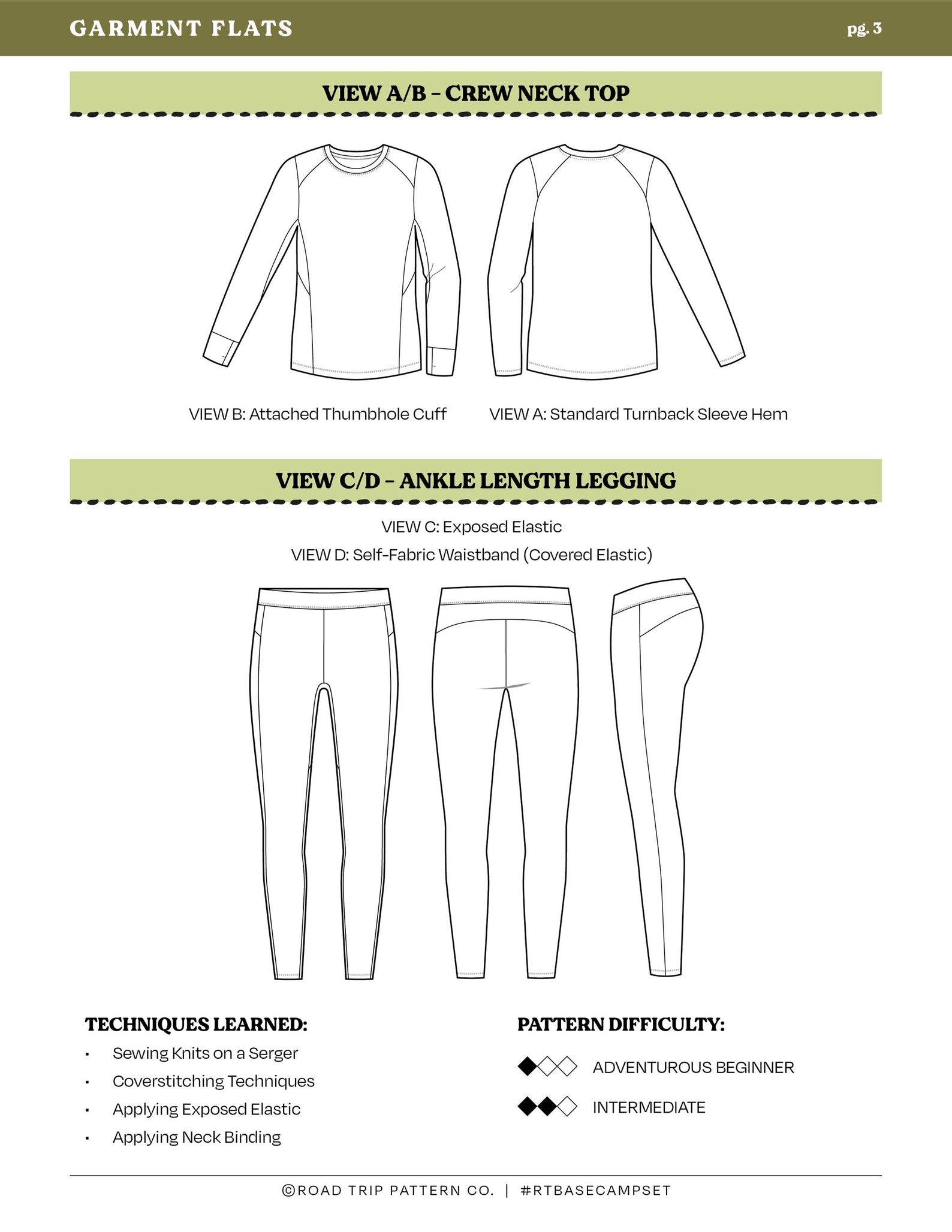 Road Trip Pattern Co. - Basecamp Set - PDF and Printed Pattern