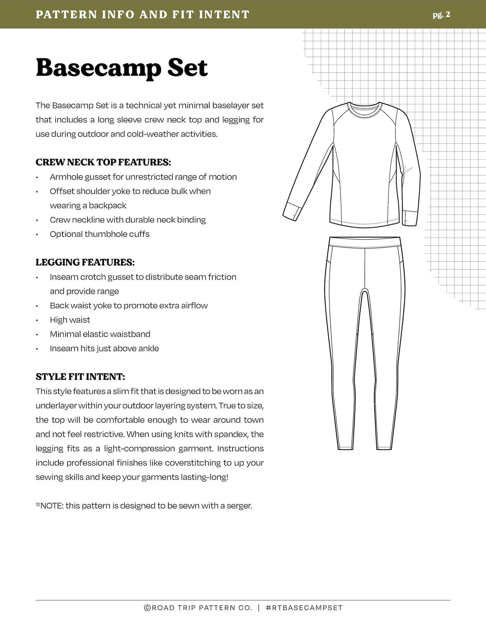 Road Trip Pattern Co. - Basecamp Set - PDF and Printed Pattern