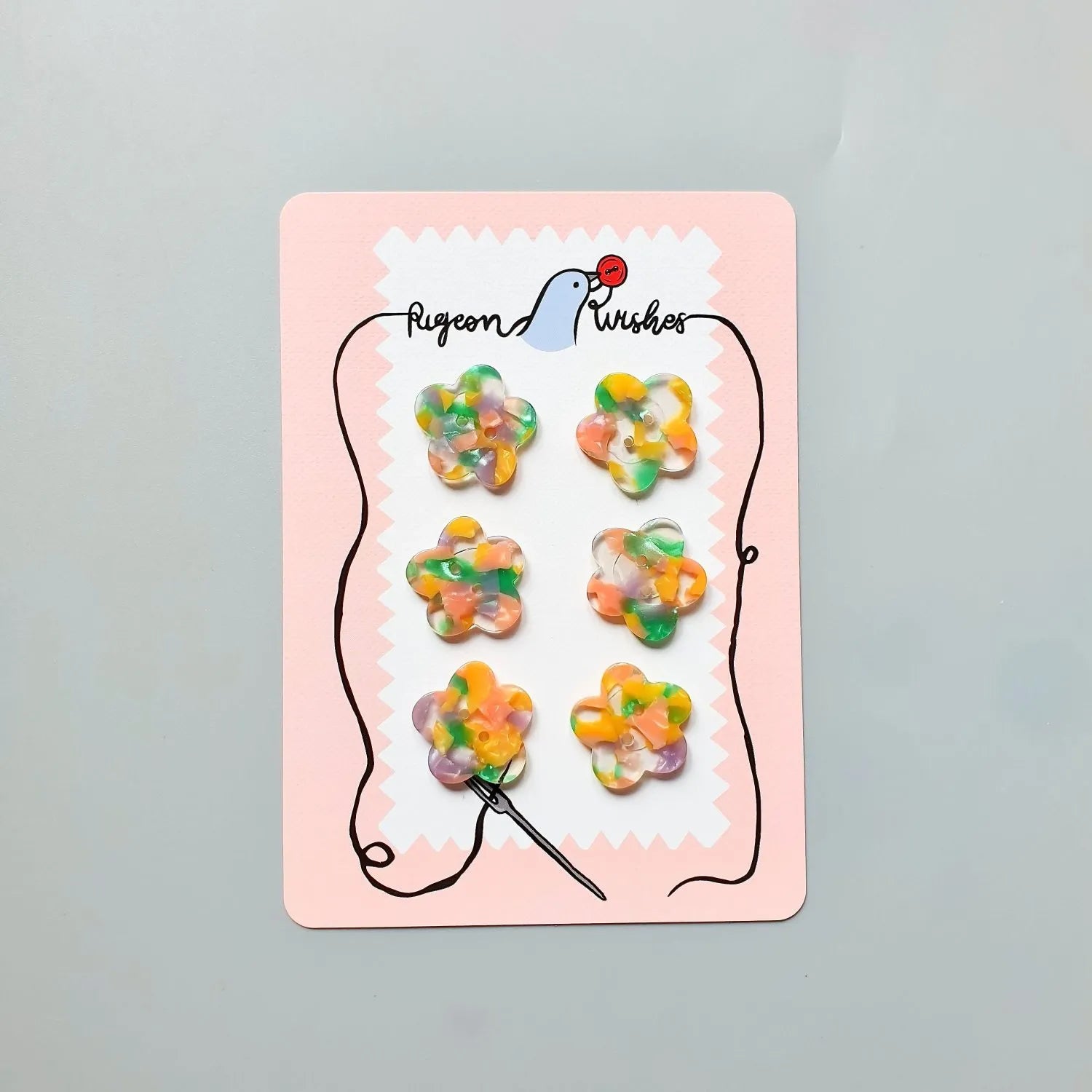 Pigeonwishes - 25mm Button Card - Various Colors