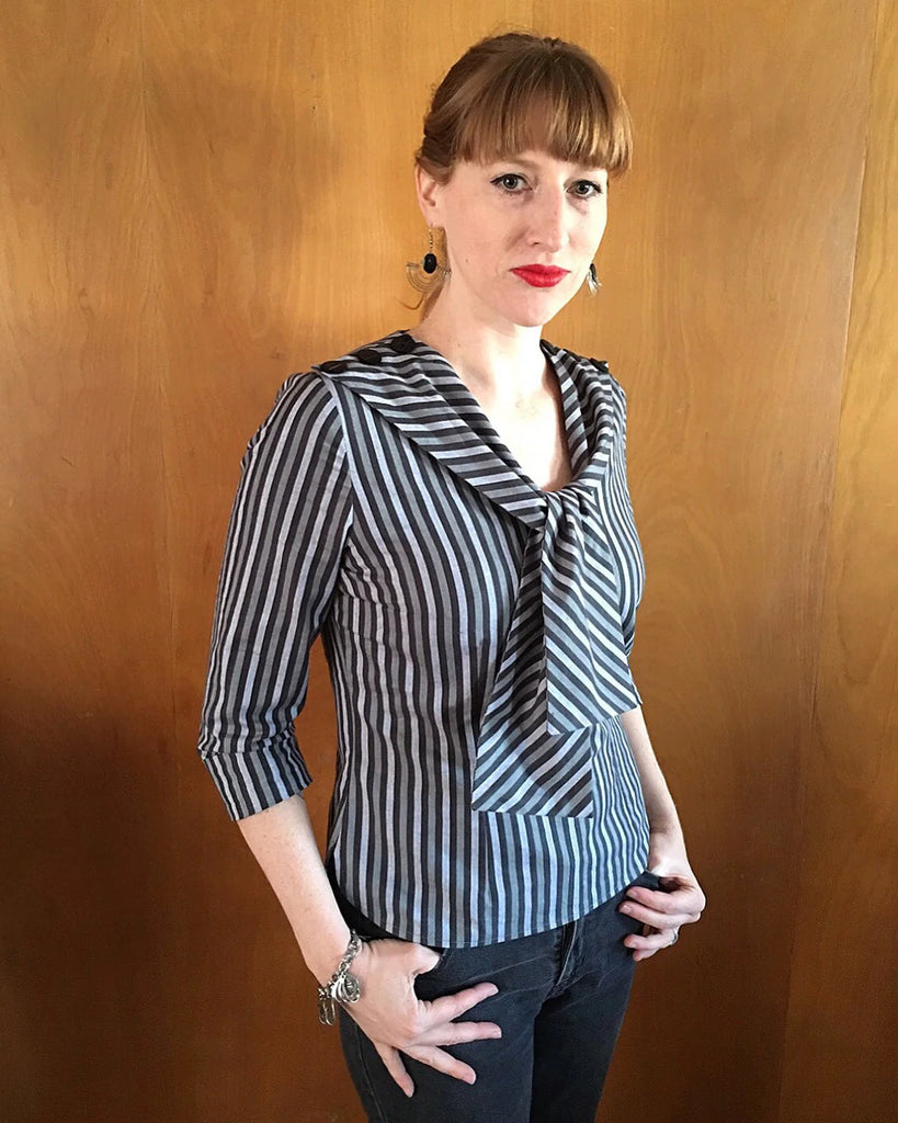 Decades of Style - Decades Everyday - #104 Buttons and Bows Blouse - PDF and Printed Pattern