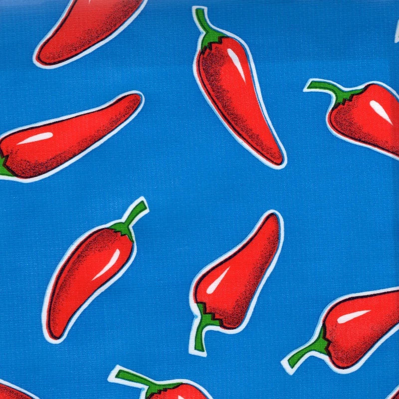 Oil Cloth - Chiles - Red/Blue