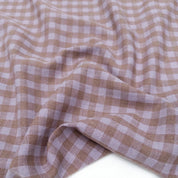 Eden Check - Cotton Linen - Lilac & Cocoa