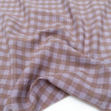 Eden Check - Cotton Linen - Lilac & Cocoa