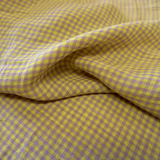 Pigeon Wishes - Washed Yarn Dyed Linen Gingham - Lilac & Yellow