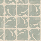 Cotton + Steel - By the Seaside - Grumpy Whale - Sky Blue Unbleached