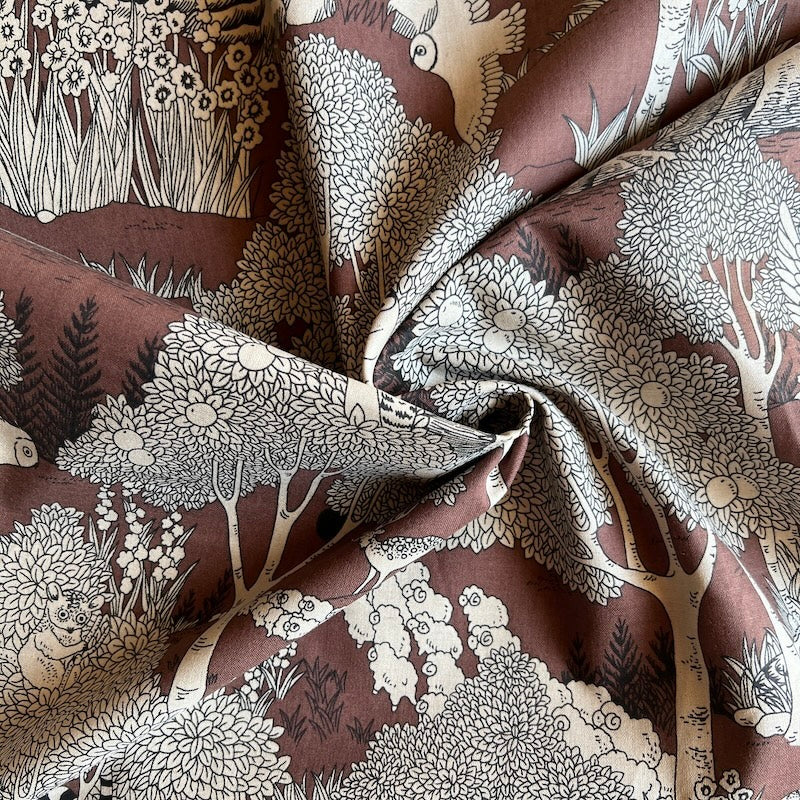 Kokka - Marble SUD - Cotton Linen Sheeting - Forest Dot - Brown
