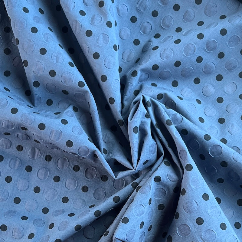 Kokka - Salt-shrunk Cotton Lawn - Blue Dot