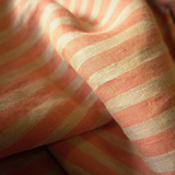 Pigeon Wishes - Washed Yarn Dyed Linen Stripe - Orange & Beige