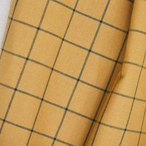 Mind the Maker - Organic Cotton Grid - Dry Mustard/Bottle Green