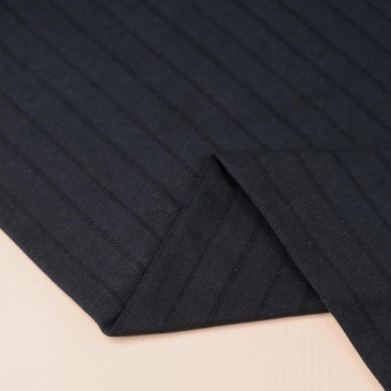 Mind the Maker - Organic Stripe Pointelle - Black