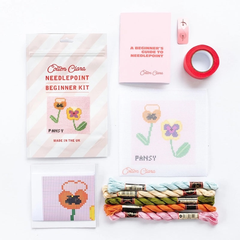 Cotton Clara - Needlepoint Kit - Pansy