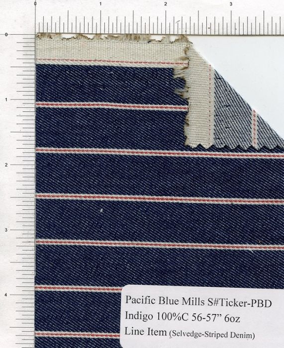 Ticker Stripe Denim - 6 oz - Indigo