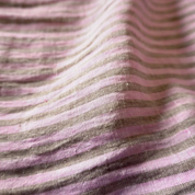 Pigeon Wishes - Washed Yarn Dyed Linen Stripe - Pink & Beige