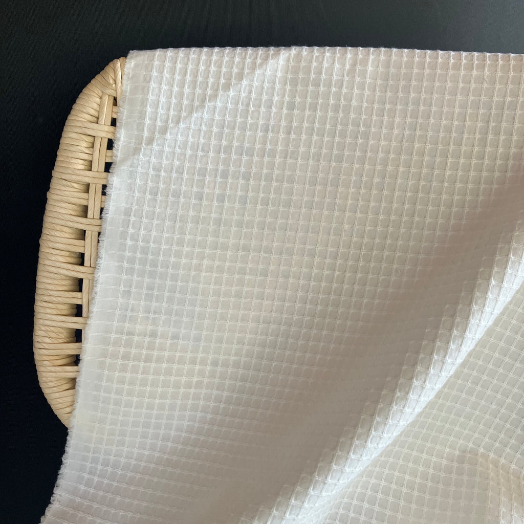 Kobayashi - Textured Grid Cotton Dobby - White
