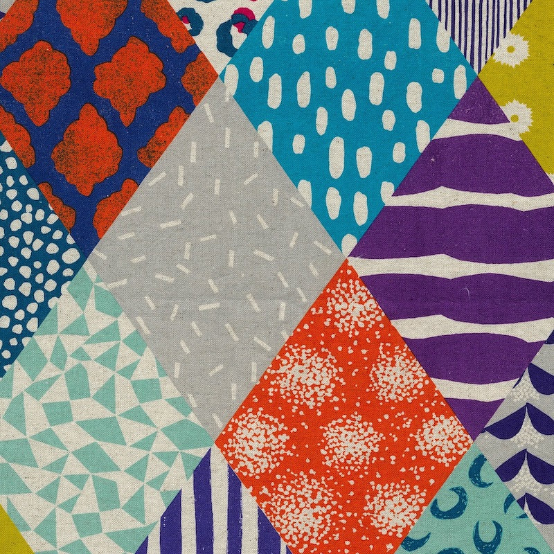 Echino - Cotton/Linen Lightweight Canvas - Rhombus - Multi