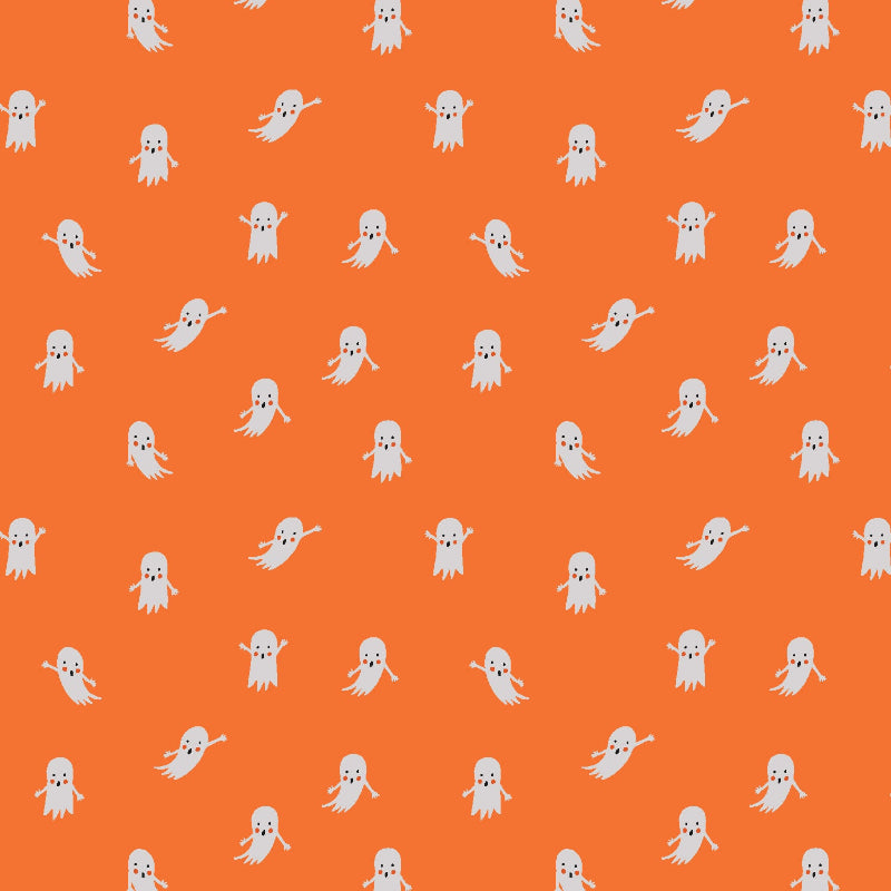 Cotton + Steel - Rifle Paper Co. - Halloween - Ghosts - Orange