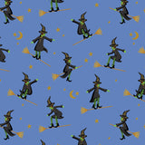 SALE - Cotton + Steel - Rifle Paper Co. - Halloween - Wicked Witches - Blue Metallic