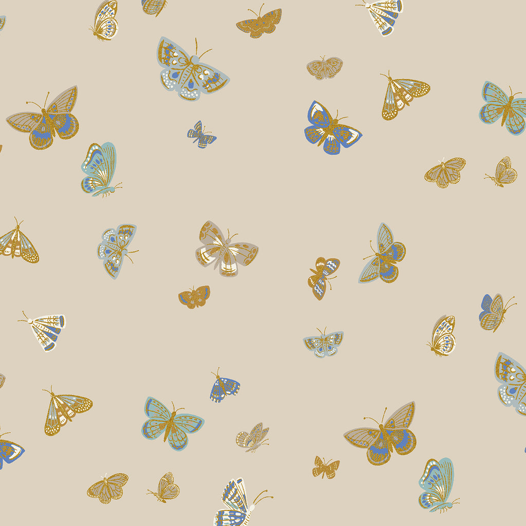 Cotton + Steel - Rifle Paper Co - English Rose - Butterfly House - Linen Metallic