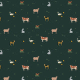 Cotton + Steel - Rifle Paper Co. - Gracie - Farm Animals - Evergreen