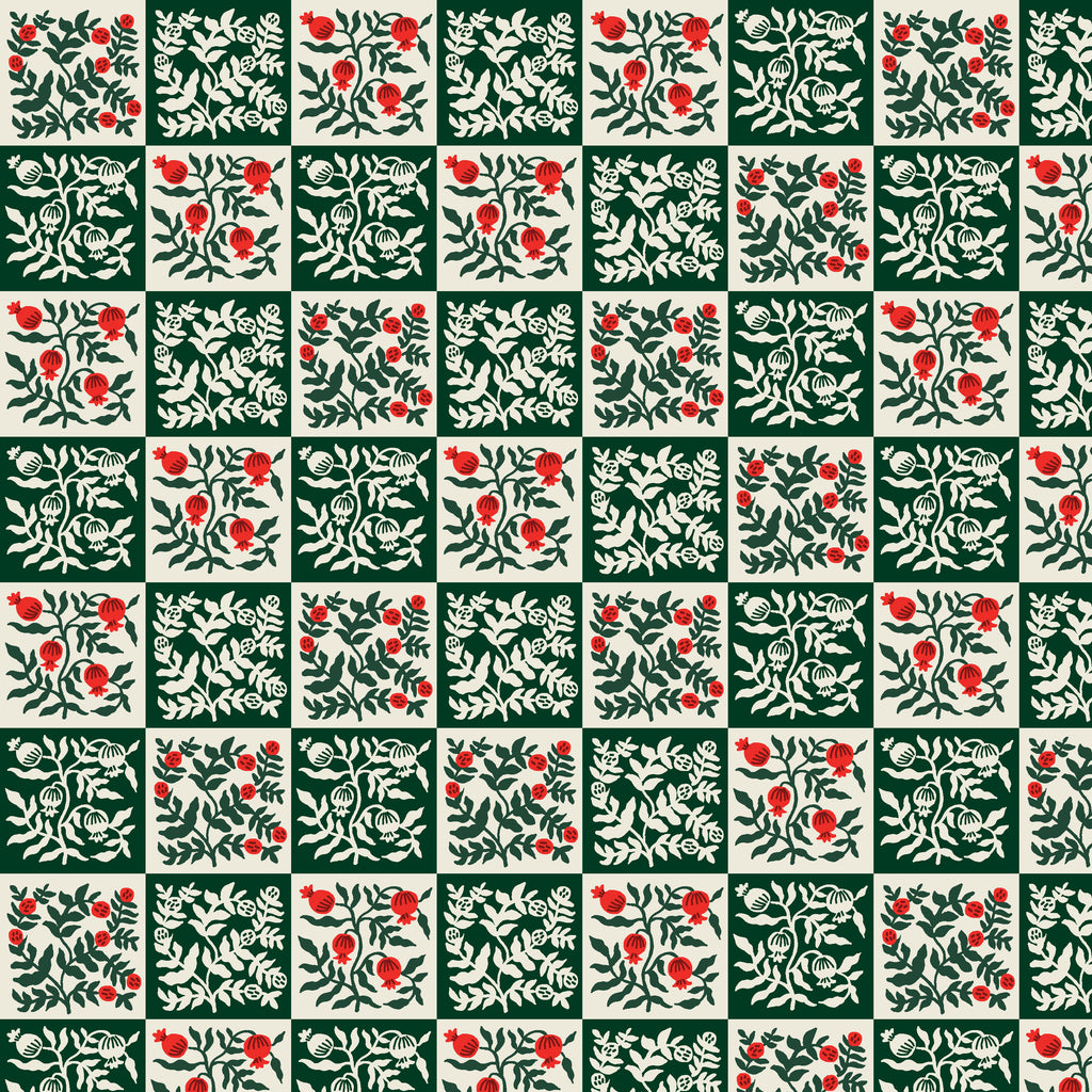 Cotton + Steel - Rifle Paper Co. - Holiday Classics - Yuletide Floral - Evergreen