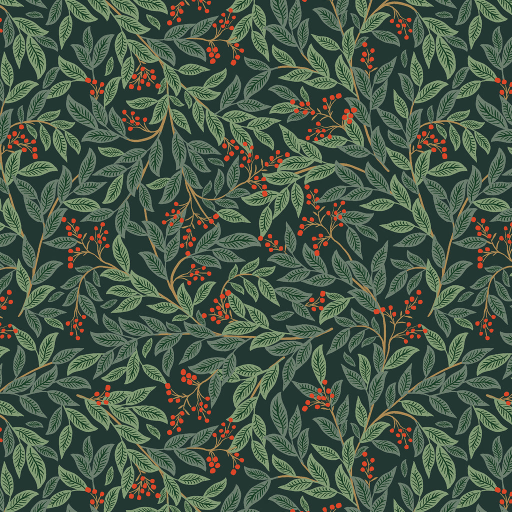 Cotton + Steel - Rifle Paper Co. - Holiday Classics -  Willowberry - Evergreen