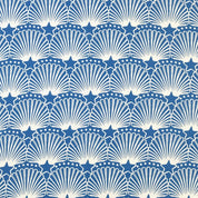 Fabric Godmother - Scallop Star Viscose & Linen - Blue