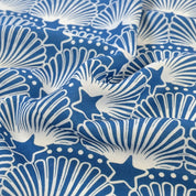 Fabric Godmother - Scallop Star Viscose & Linen - Blue