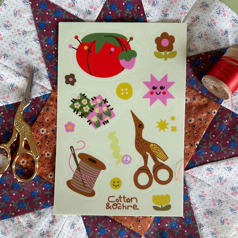 Cotton and Ochre - Sticker Sheet - Sew Cool