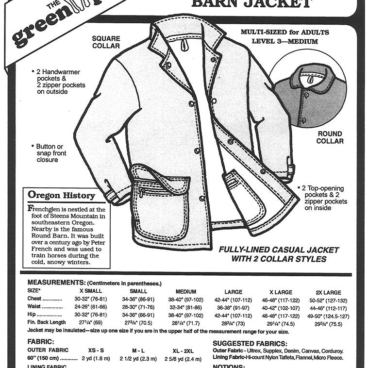 The Green Pepper - 537 - Frenchglen Barn Jacket - Size XS-XXL