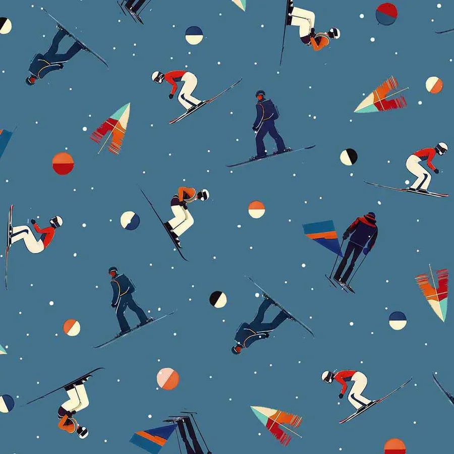 P&B Textiles - Timeless Trails - Tossed Skiers