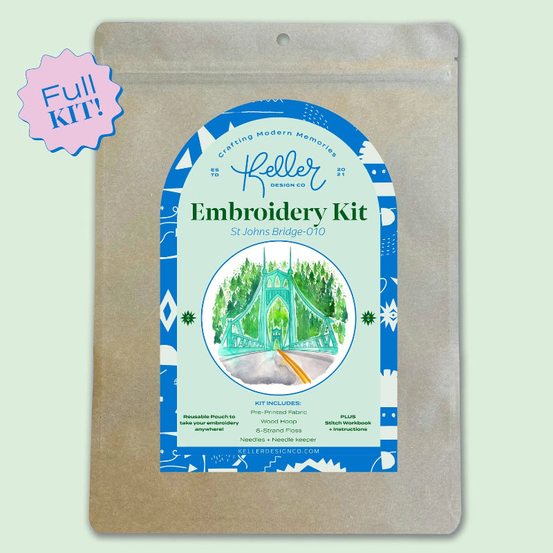Keller Design Co. - Embroidery Kit - St. Johns Bridge