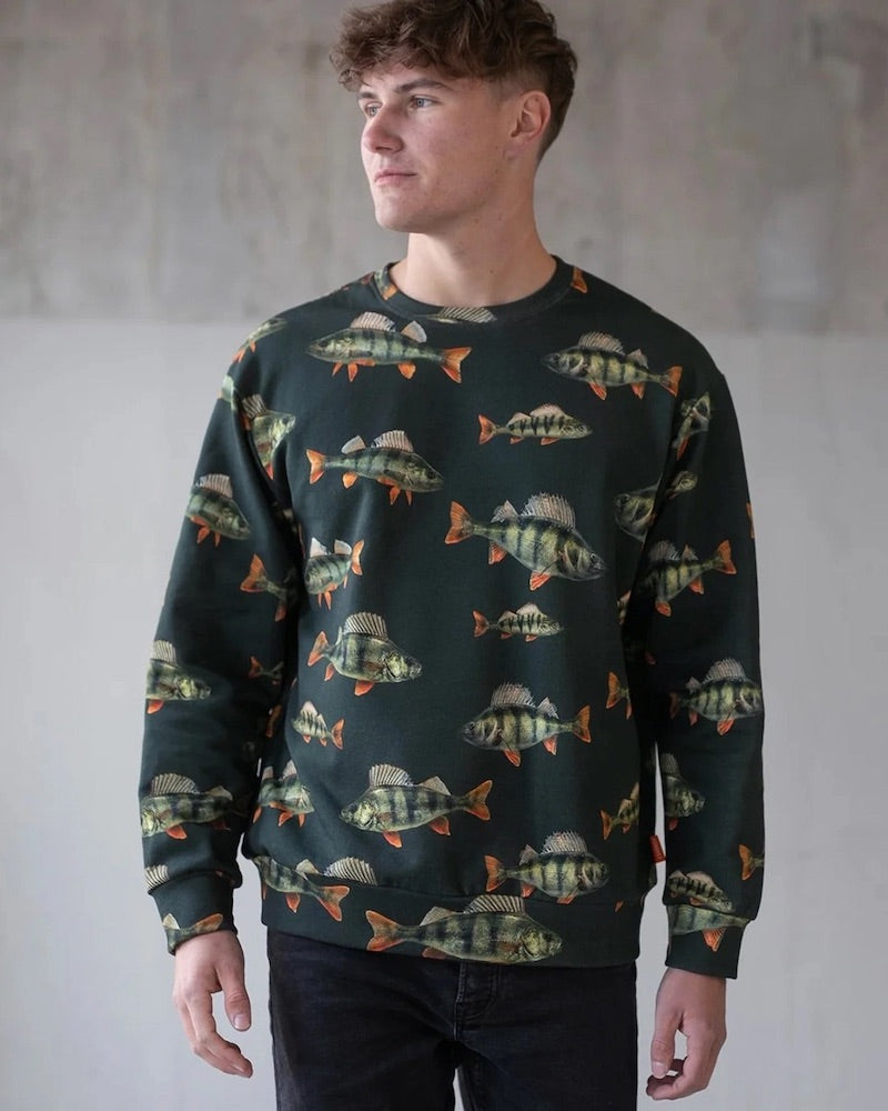 SALE - Paapii - Organic Cotton Brushed Fleece - Perches - Coniferous