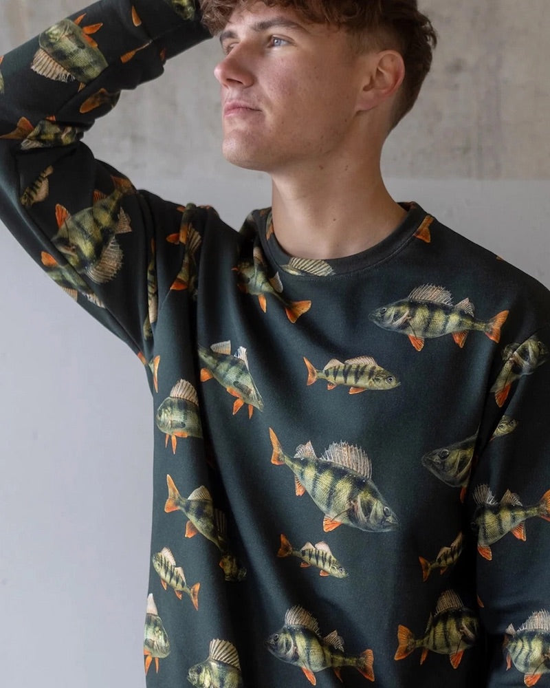 SALE - Paapii - Organic Cotton Brushed Fleece - Perches - Coniferous