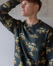 SALE - Paapii - Organic Cotton Brushed Fleece - Perches - Coniferous