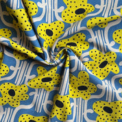 Kobayashi - Cotton Linen Canvas - Big Floral - Yellow & Blue