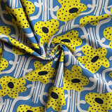 Kobayashi - Cotton Linen Canvas - Big Floral - Yellow & Blue