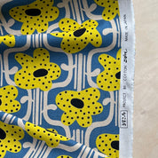 Kobayashi - Cotton Linen Canvas - Big Floral - Yellow & Blue
