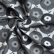 Kobayashi - Cotton Double Jacquard - Abstract Floral - Black & Gray