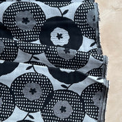 Kobayashi - Cotton Double Jacquard - Abstract Floral - Black & Gray